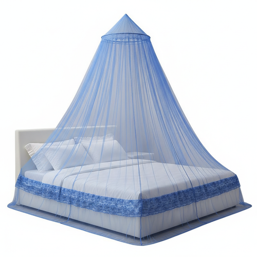 NestHaven Mistral mosquito net over a luxury bed